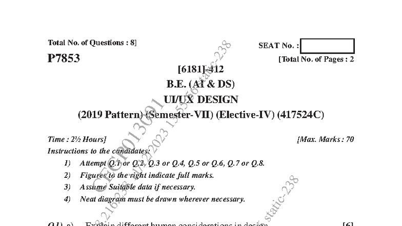 B.E. (AI DS) UI/UX Design Midterm Exam Notes (417524C) - Studocu
