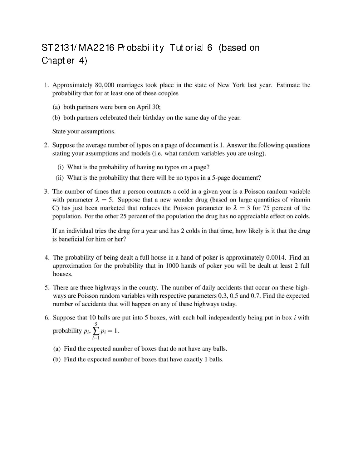 Probability Tutorial 6: Estimating Probabilities and Poisson Models ...