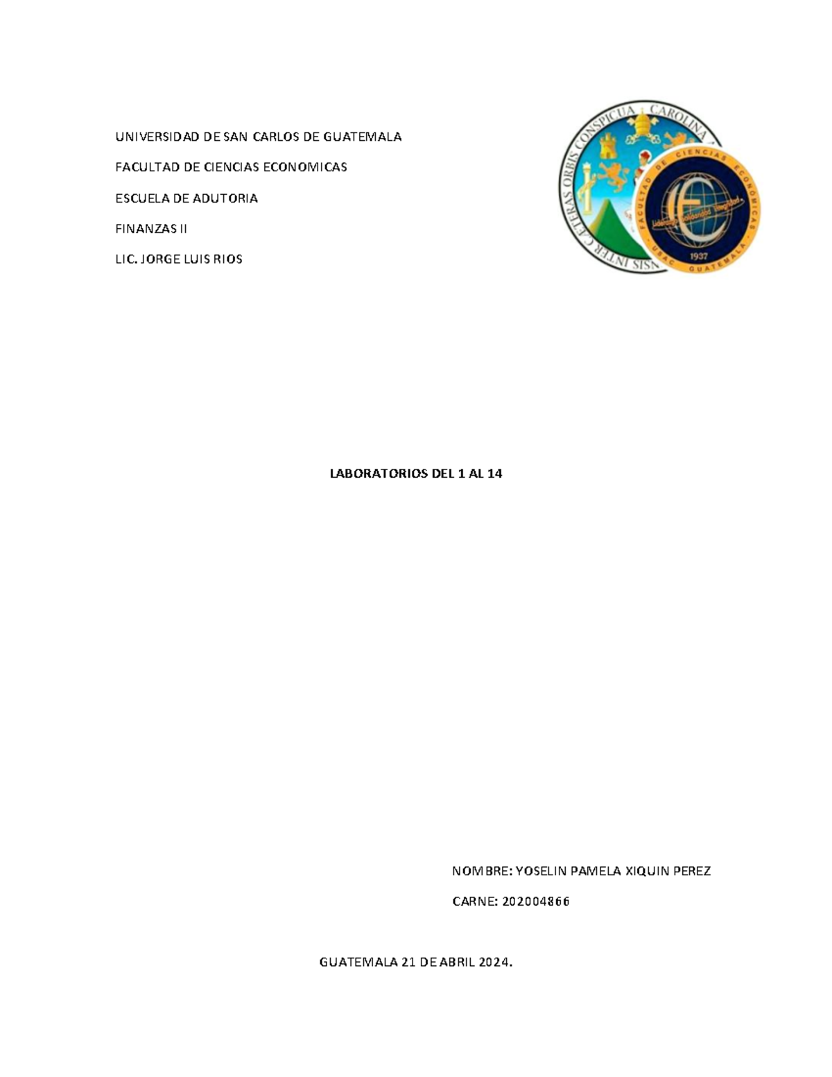 Laboratorios finanzas ll del 01 al 14 - Document Preview