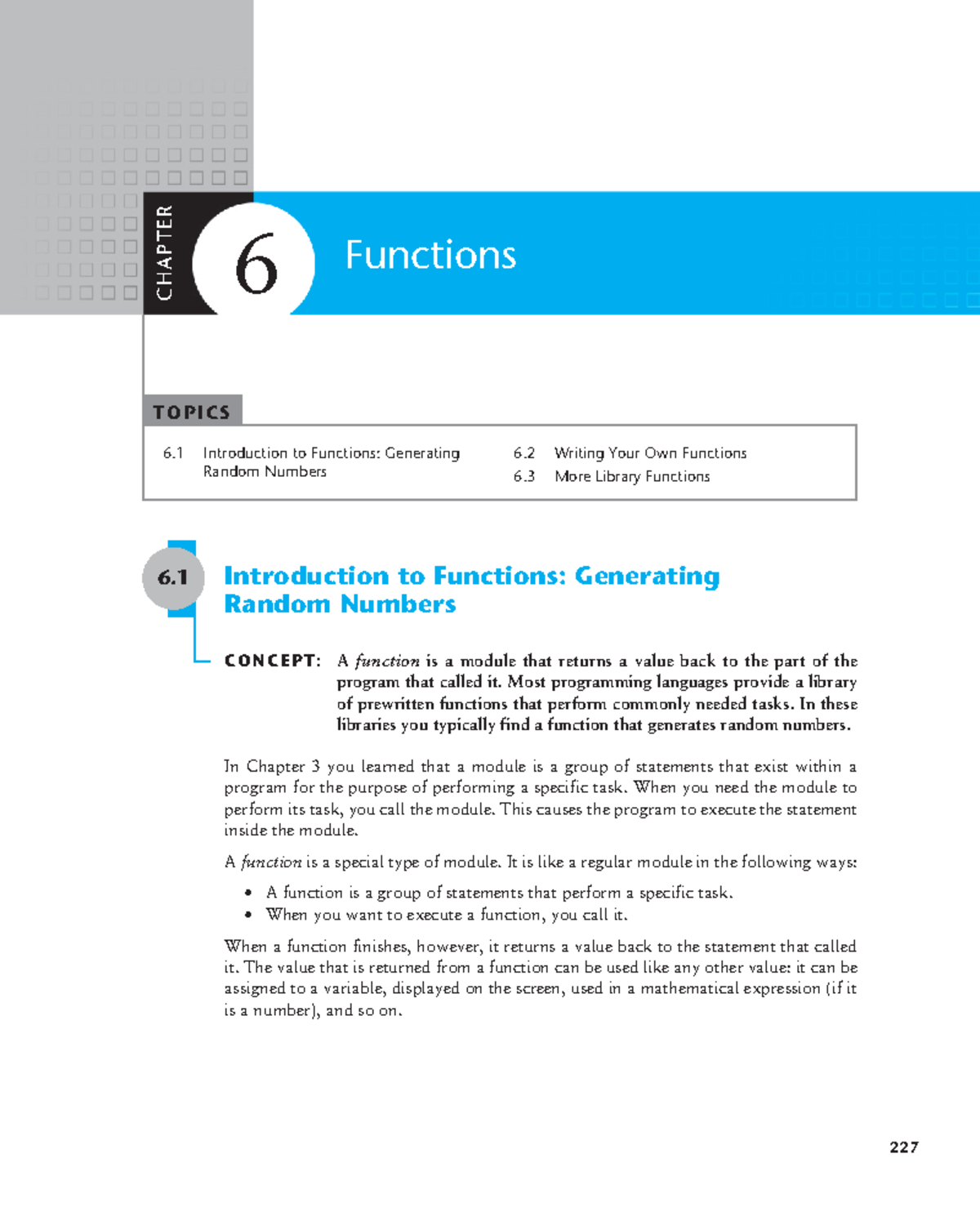 Programming Logic and Design - Chapter 6: Functions and Random Numbers ...