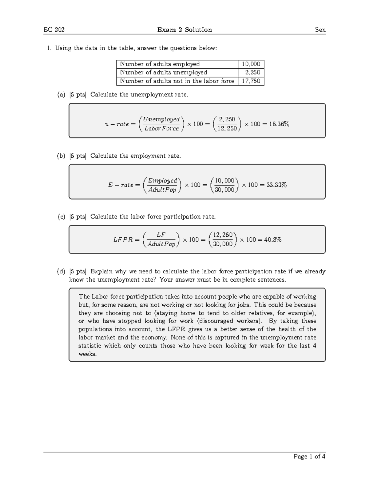 EC 202 Exam 2 Solutions and Labor Market Analysis - Studocu