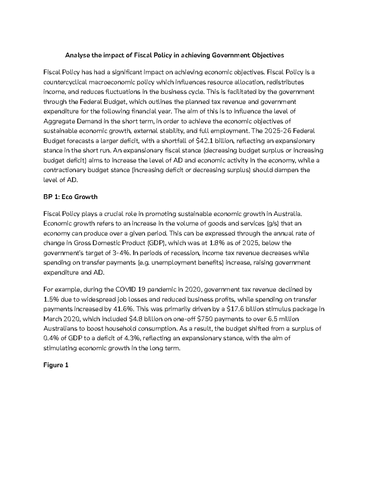 BP 1 & BP 2: The Impact of Fiscal Policy on Economic Growth & Price ...