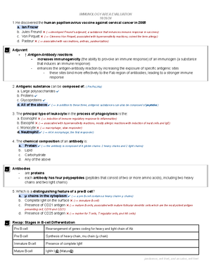 Hematology Formula - Summary Immunology and Serology - hematology ...