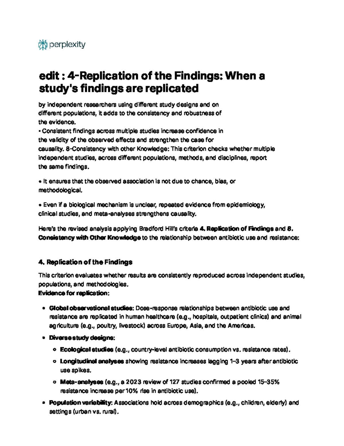 Replication of Findings and Consistency with Other Knowledge in Studies ...
