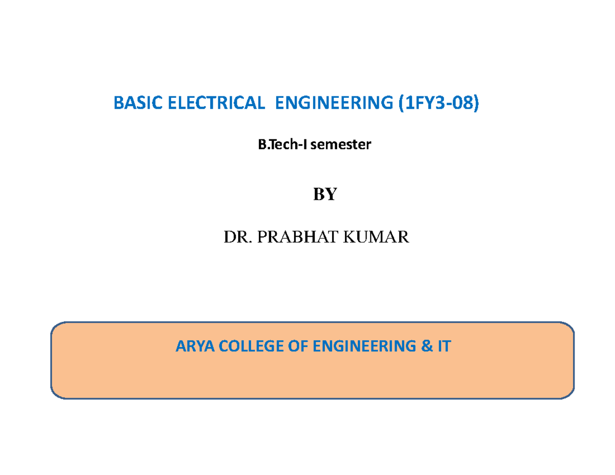 BASIC ELECTRICAL ENGINEERING: MESH Analysis Notes - Studocu