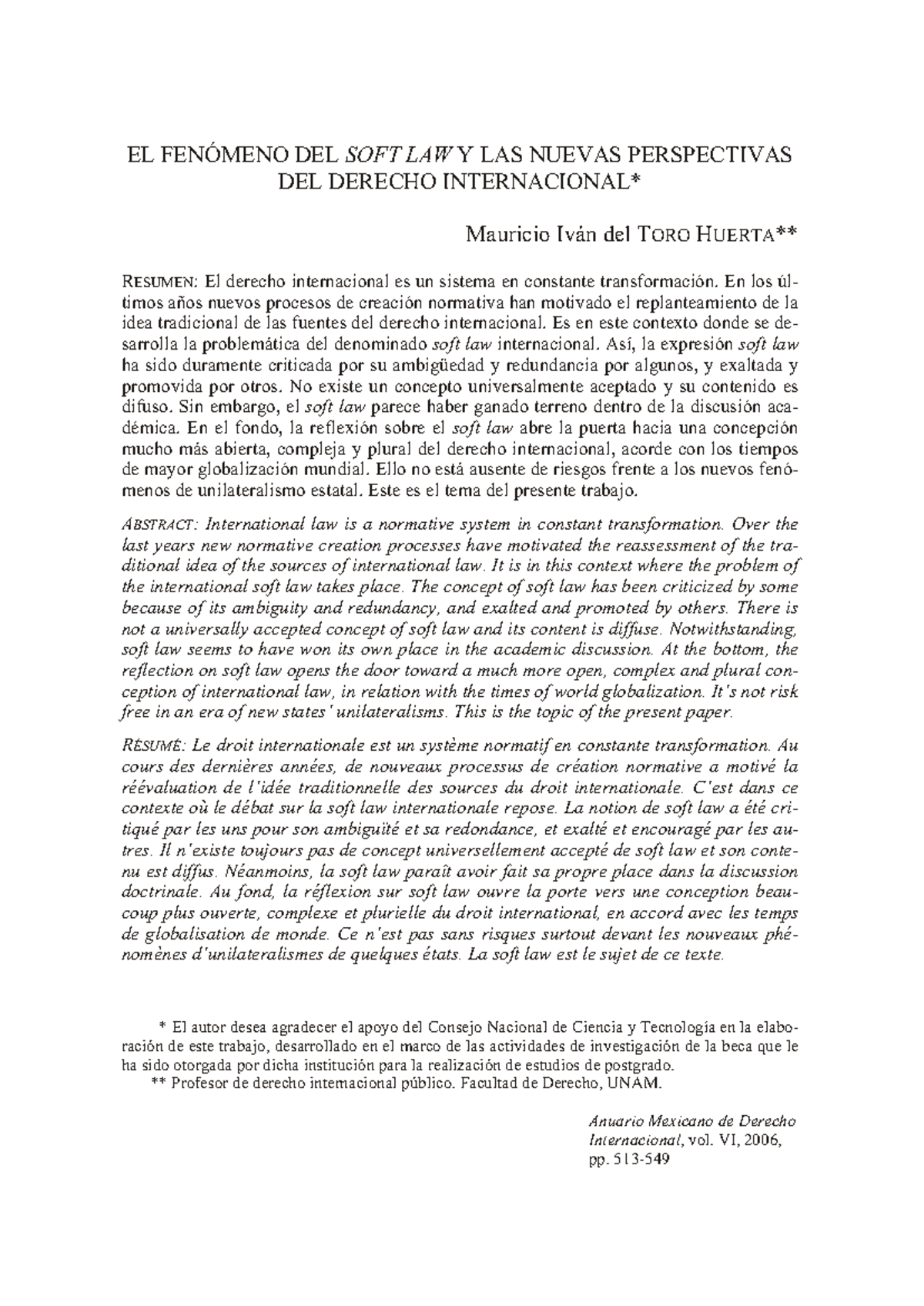 EL FENÓMENO DEL SOFT LAW EN EL DERECHO INTERNACIONAL - SOFT LAW-DIP ...