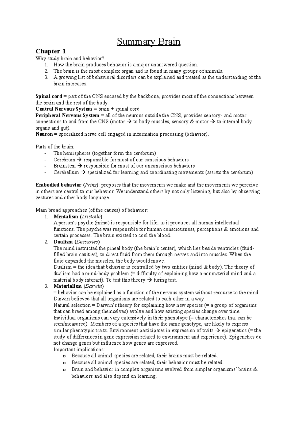 Summary of Brain & Behavior: Key Concepts and Theories in Neurobiology ...
