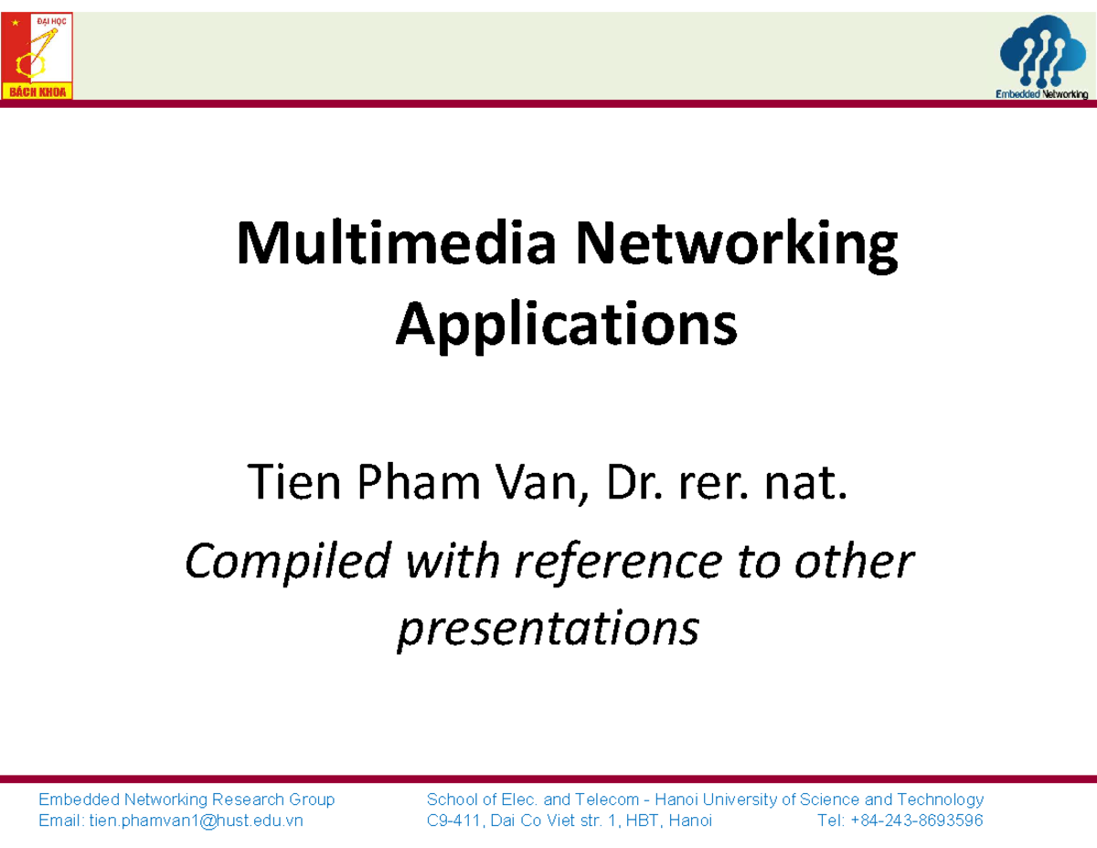 Chapter 5 Networked Multimedia - Embedded Networking Research Group ...