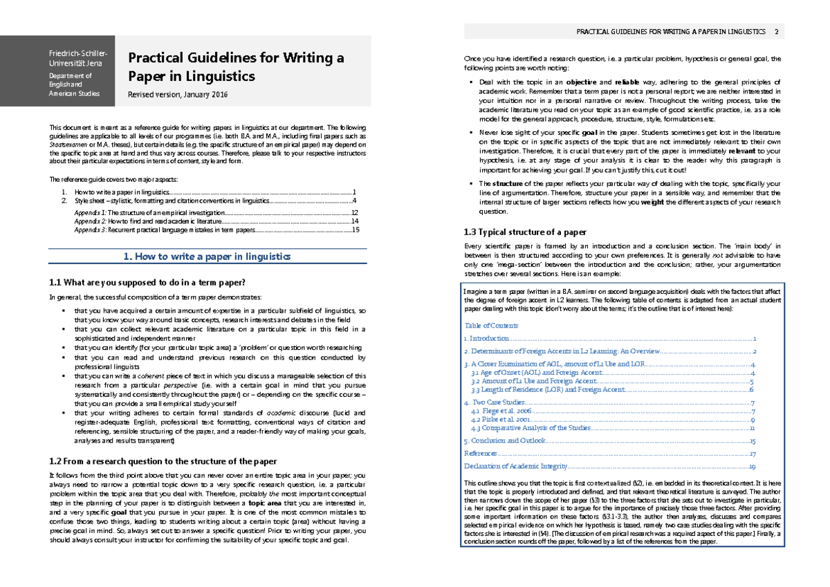 Practical guidelines for writing linguistic papers - This document is ...