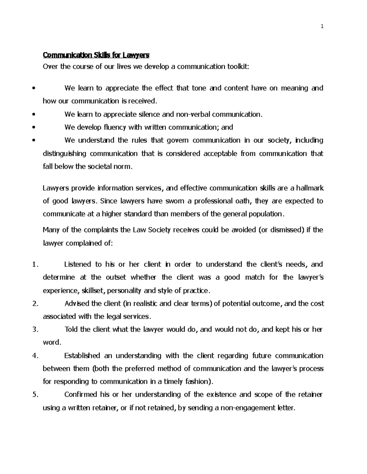 Comm 2 - Effective Communication Skills for Lawyers Notes - Studocu