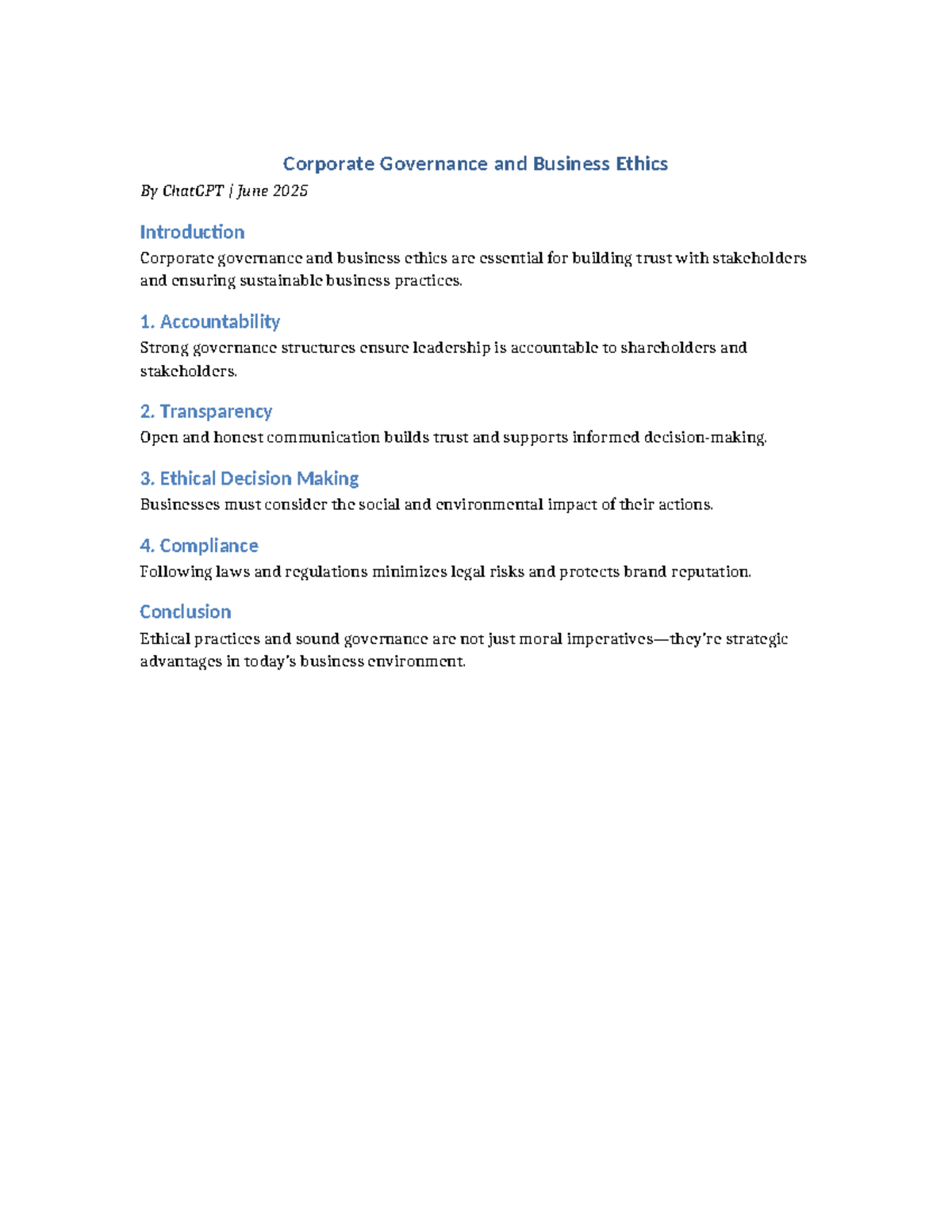 Business Essay 3 - Assignment - Corporate Governance and Business ...