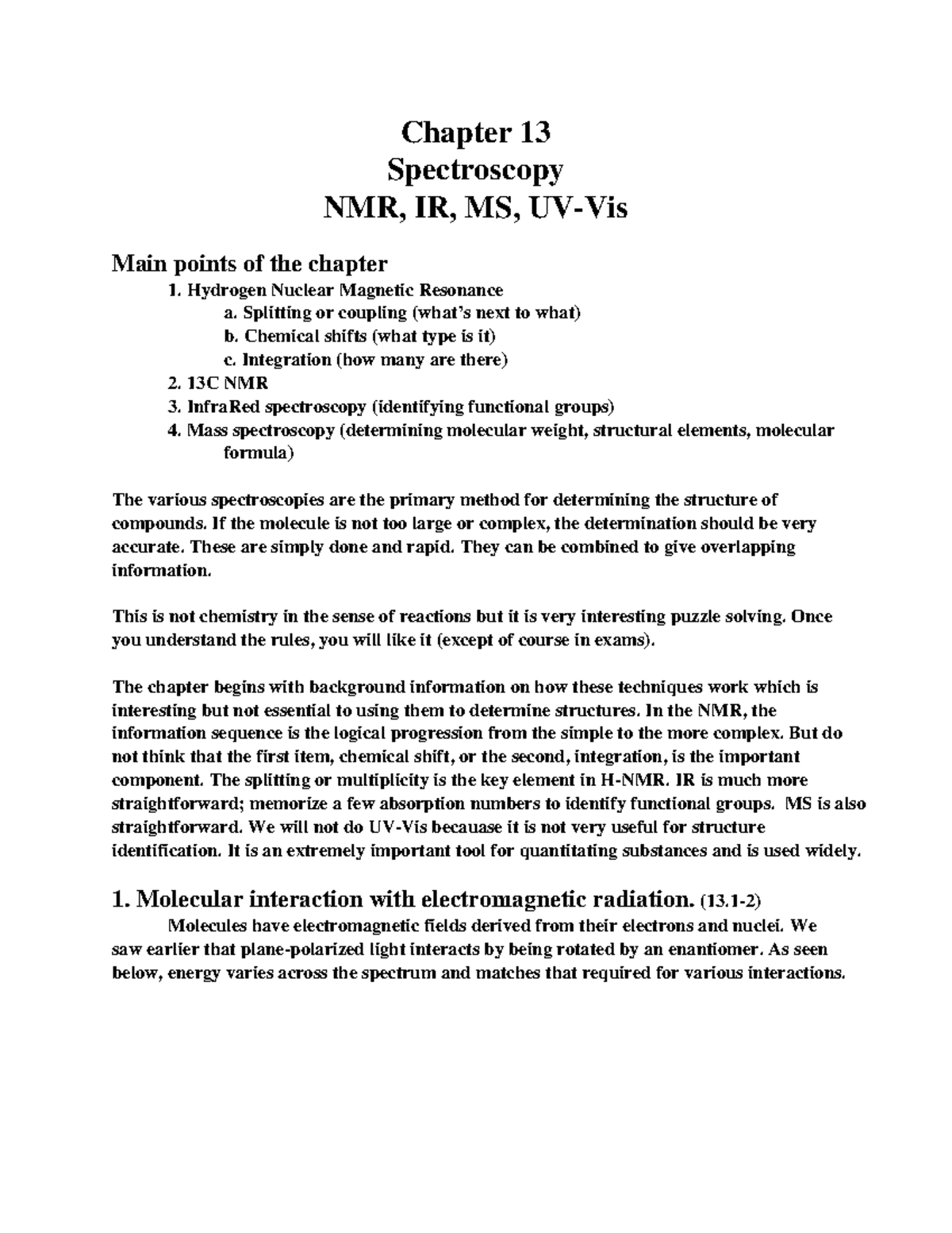 Detailed notes on spectroscopy techniques - Studocu