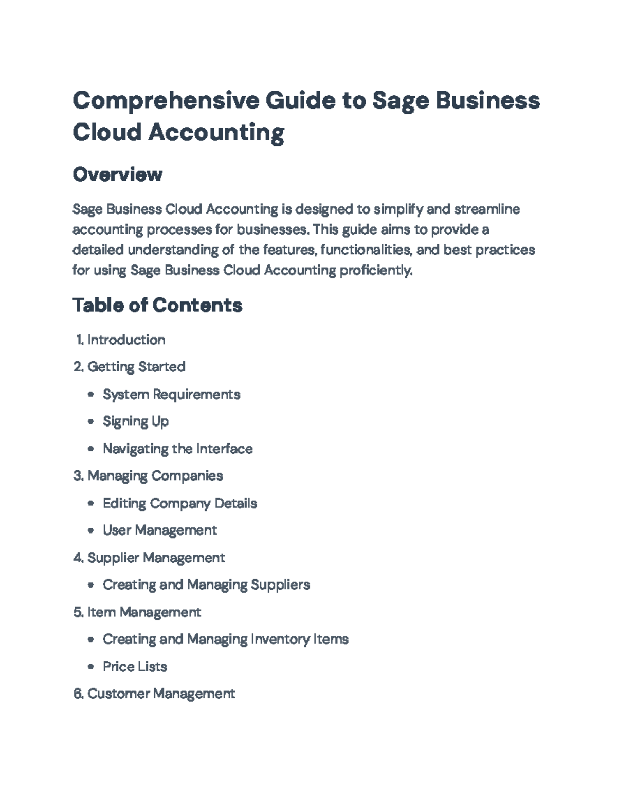 Comprehensive Guide to Sage Business Cloud Accounting Practices - Studocu