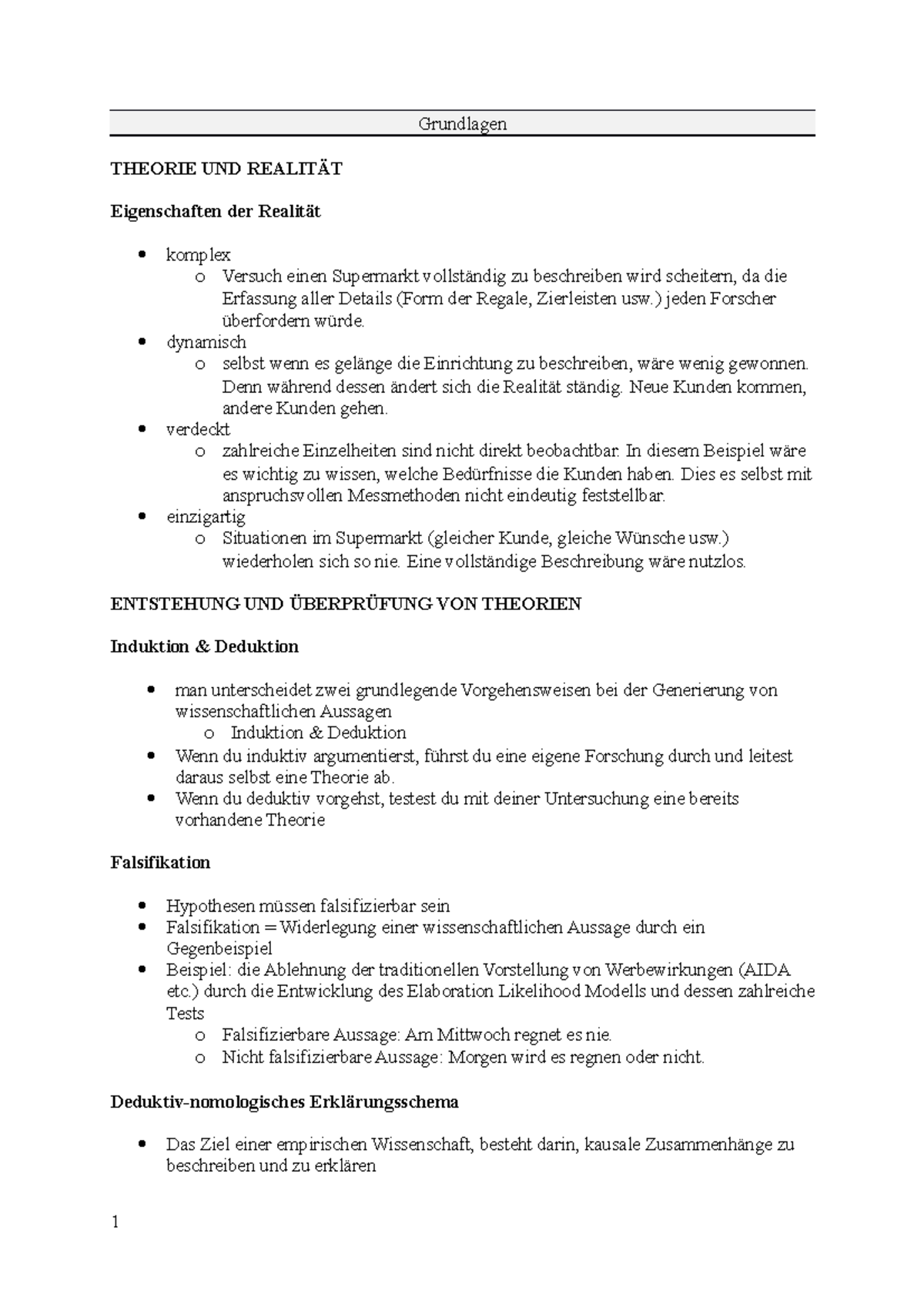 Statistik Grundlagen Lernzettel: Theorien und Methoden - Document Preview