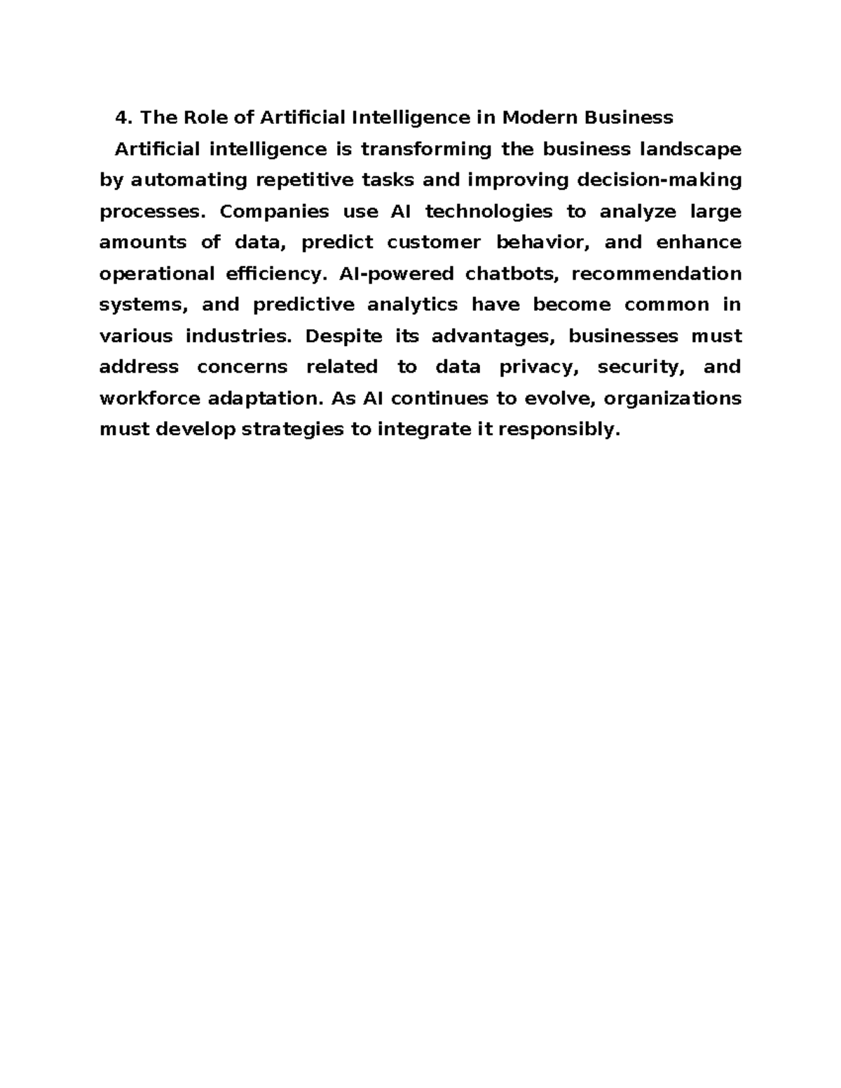 4. The Role of Artificial Intelligence in Modern Business - The Role of ...