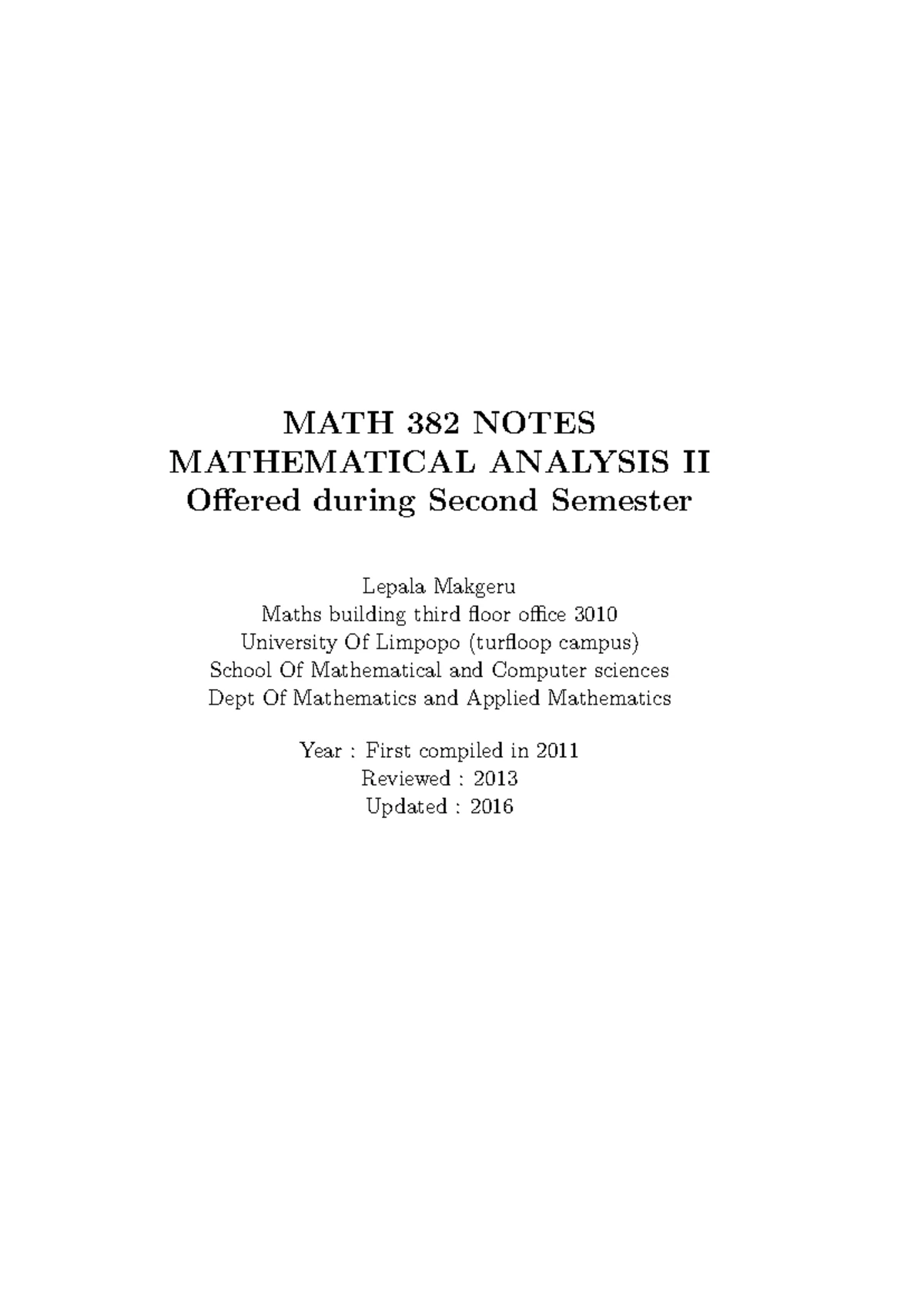 SMTA032 - Comprehensive Study Guide for Complex Analysis - Studocu