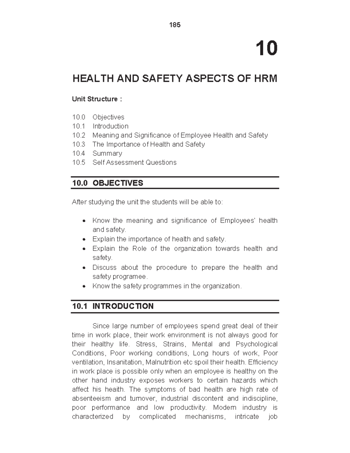 Human-Resource-Management-Paper-1chapter 10 - 10 HEALTH AND SAFETY ...