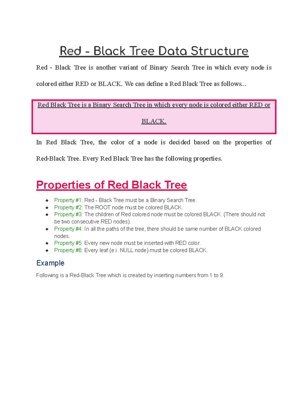 Unit 3 ADS - Red-Black Tree Structure and Operations - Studocu