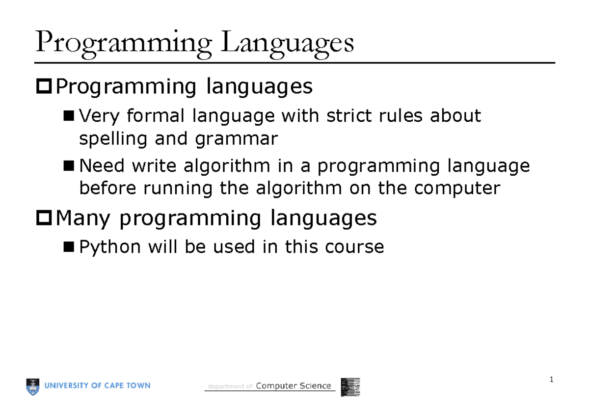 CSC1010H Introduction to Computer Science 3 2022 Lecture Notes on ...