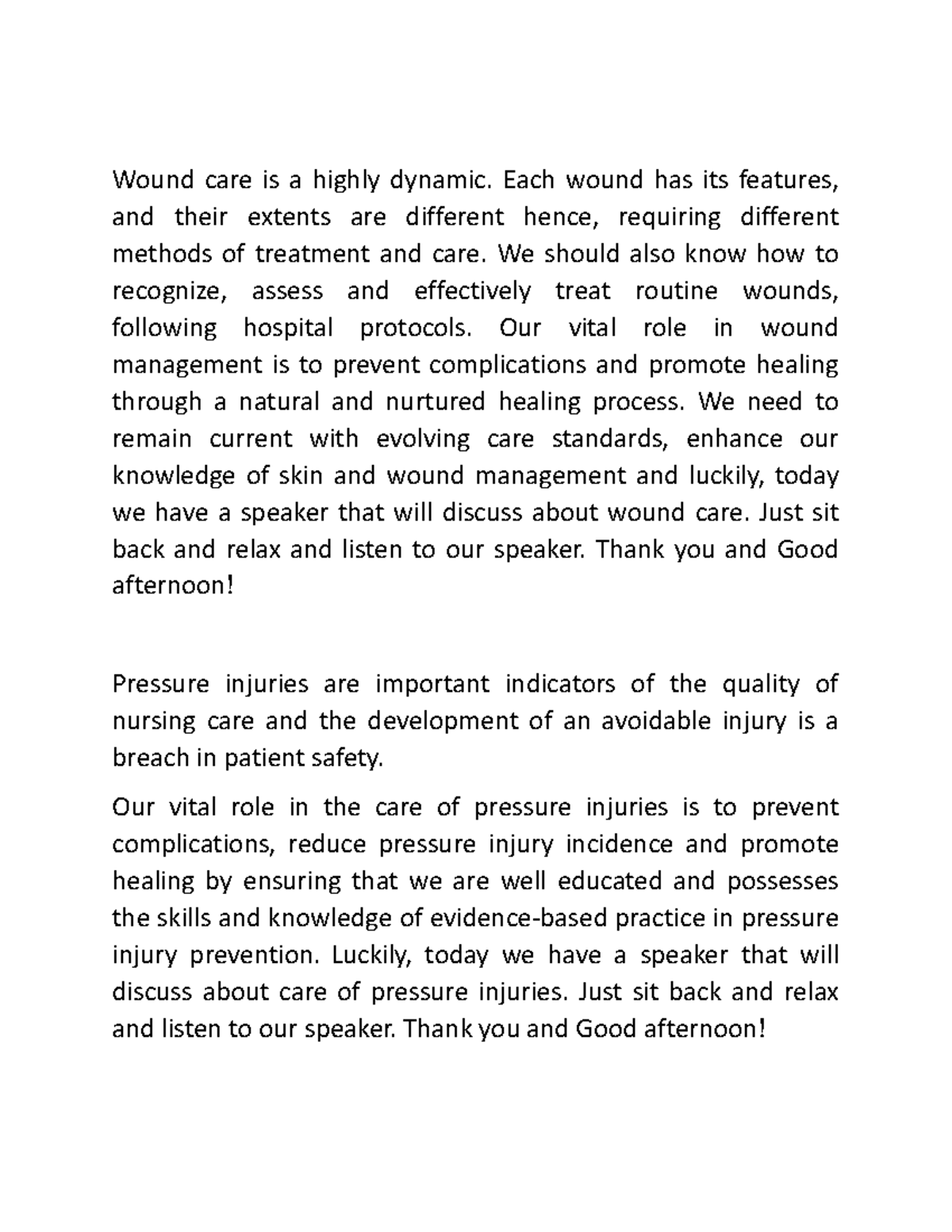 Wound Care Insights: Best Practices & Pressure Injury Management - Studocu