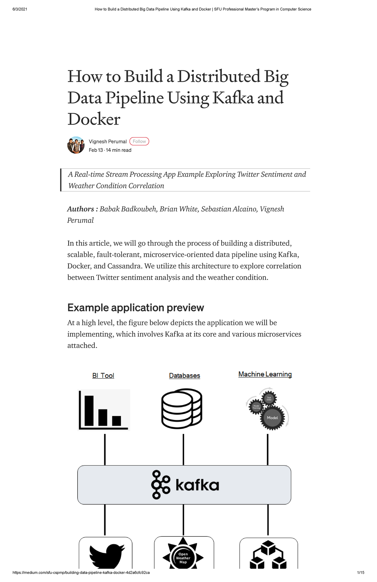 How to Build a Distributed Big Data Pipeline Using Kafka and Docker ...