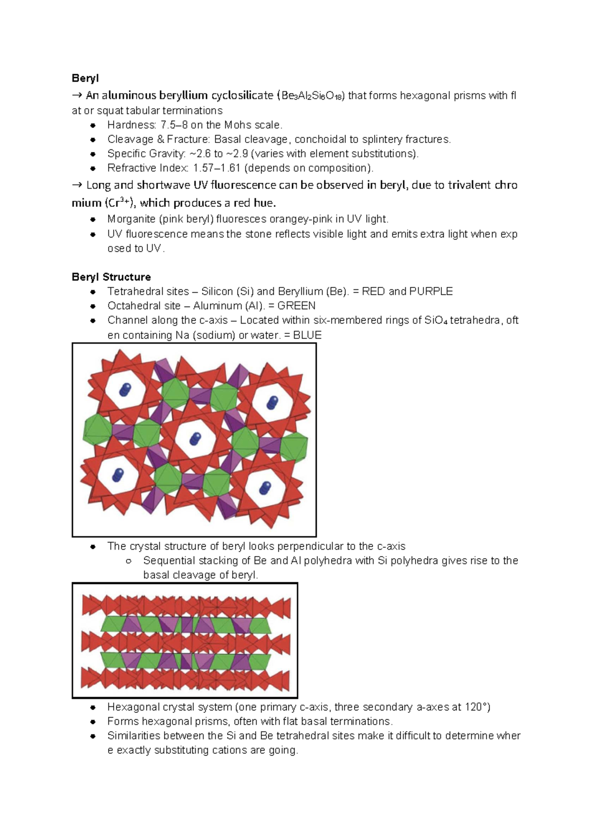 Beryl: A detailed study of its structure, properties, and fluorescence ...