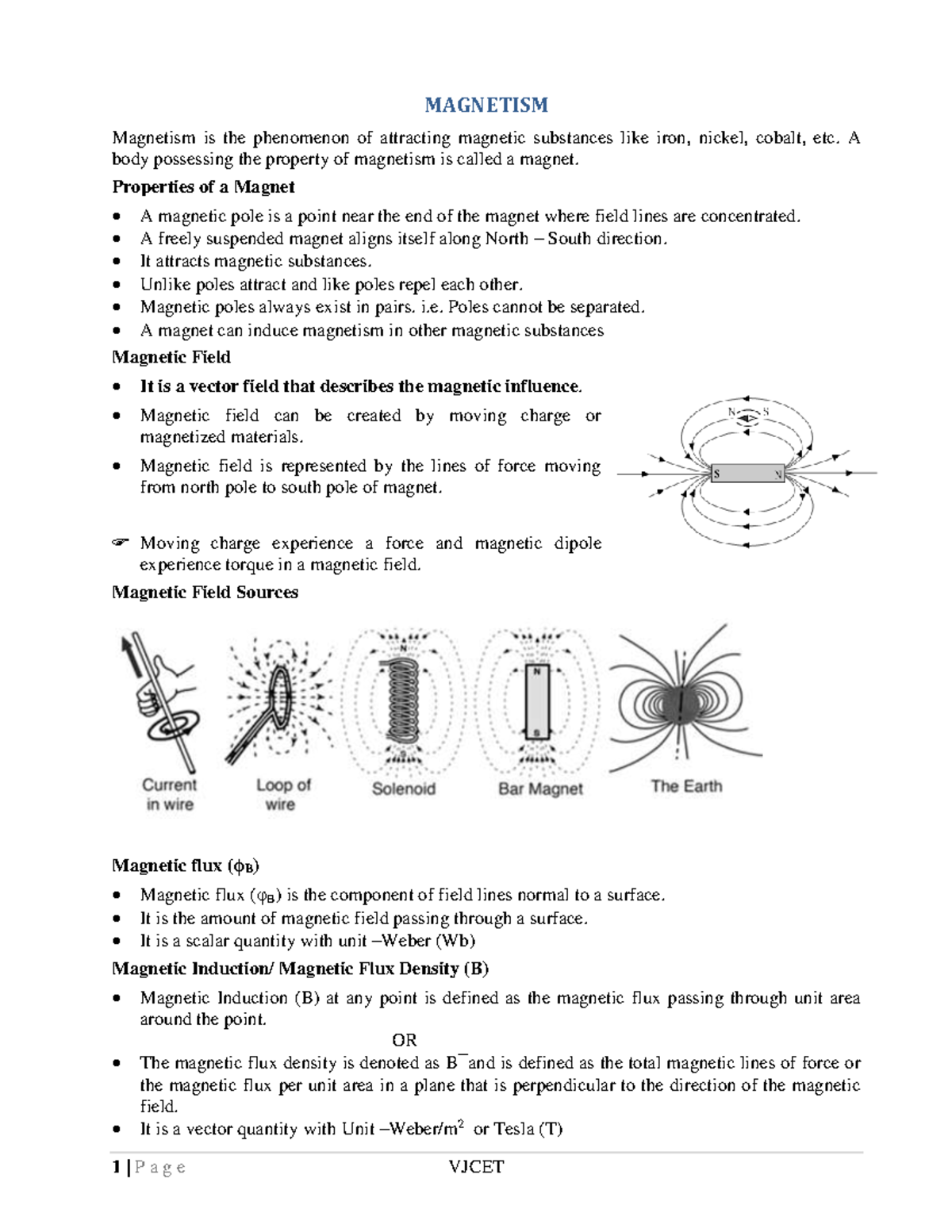 Engineering Physics: Magnetism Concepts and Properties Notes - Studocu