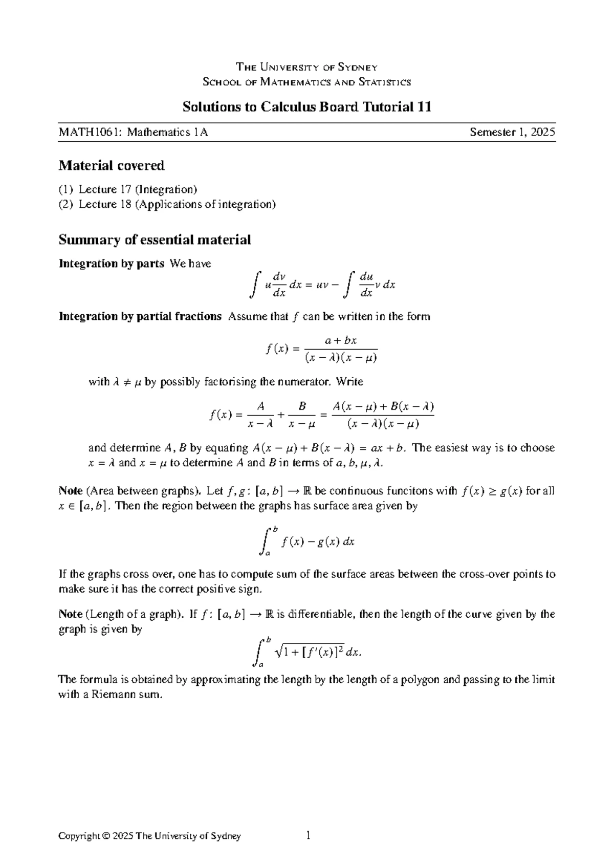Calculus Formula Sheet: Week 1 Summary & Key Theorems - Studocu