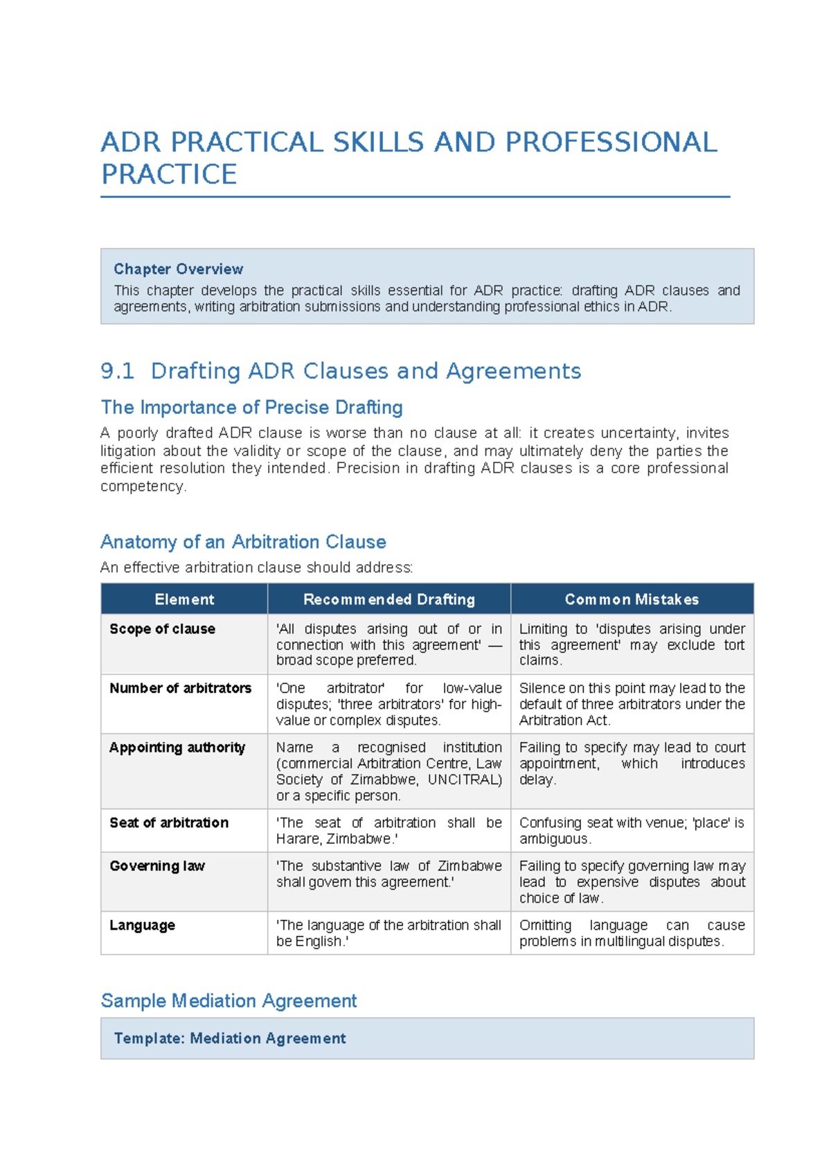 ADR Notes: Practical Skills & Traditional Customary Practices in ...