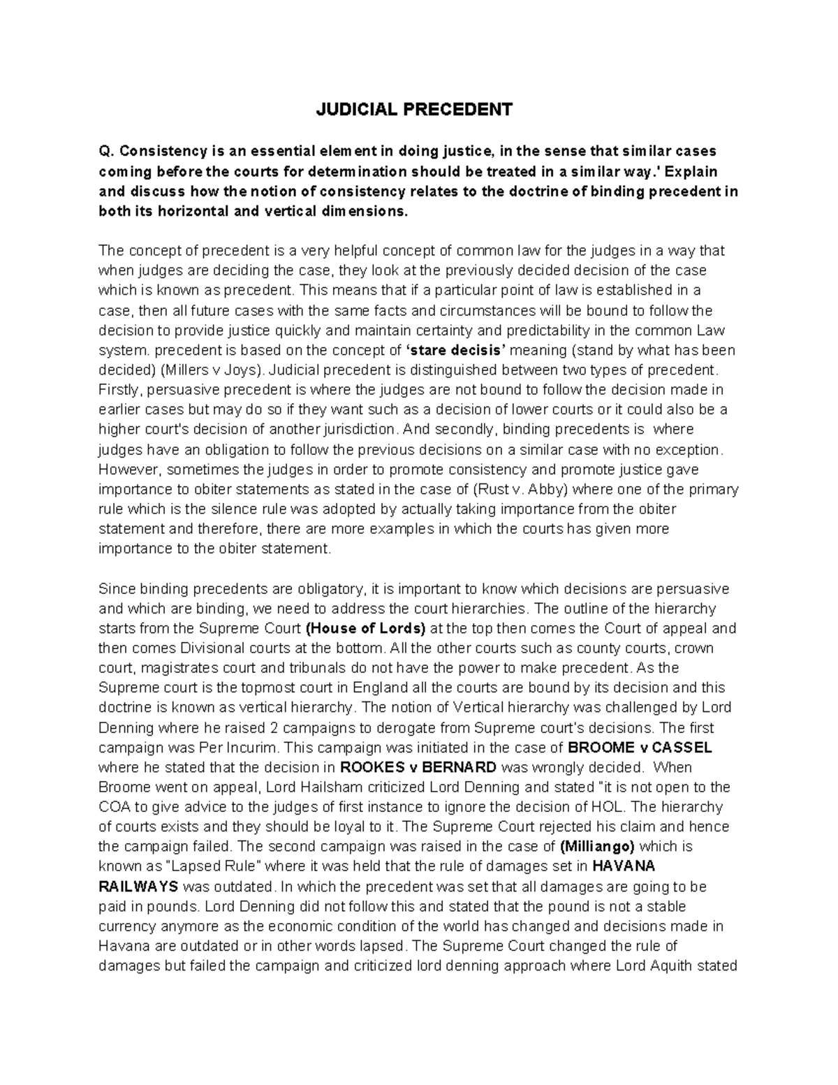 Judicial Precedent in Public Law: Consistency and Hierarchy Analysis ...