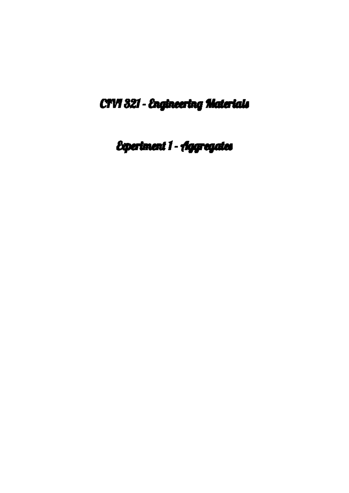 CIVI 321 - Engineering Materials - LAB-1 - CIVI 321 - Engineering ...