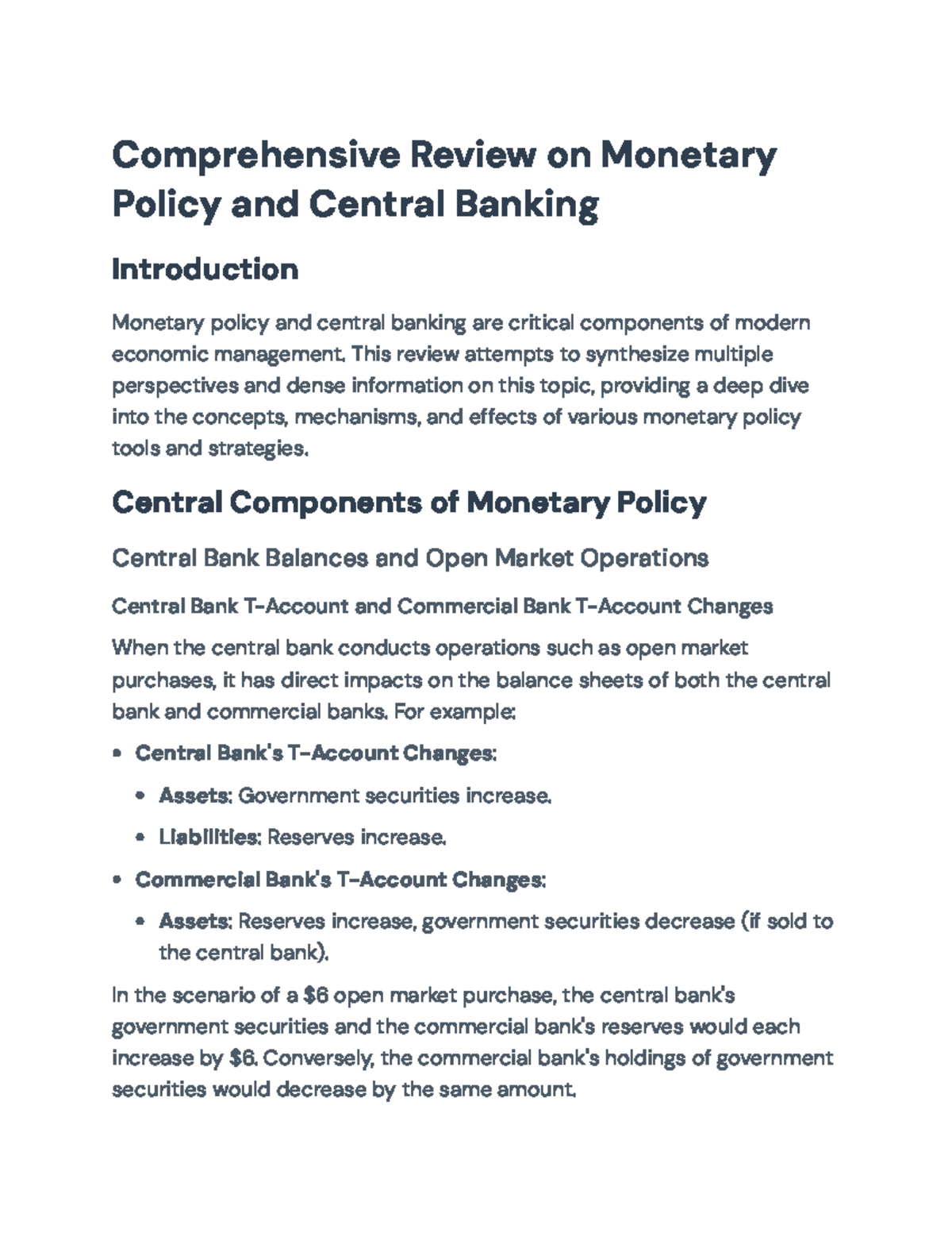 Comprehensive Review of Monetary Policy & Central Banking Concepts ...