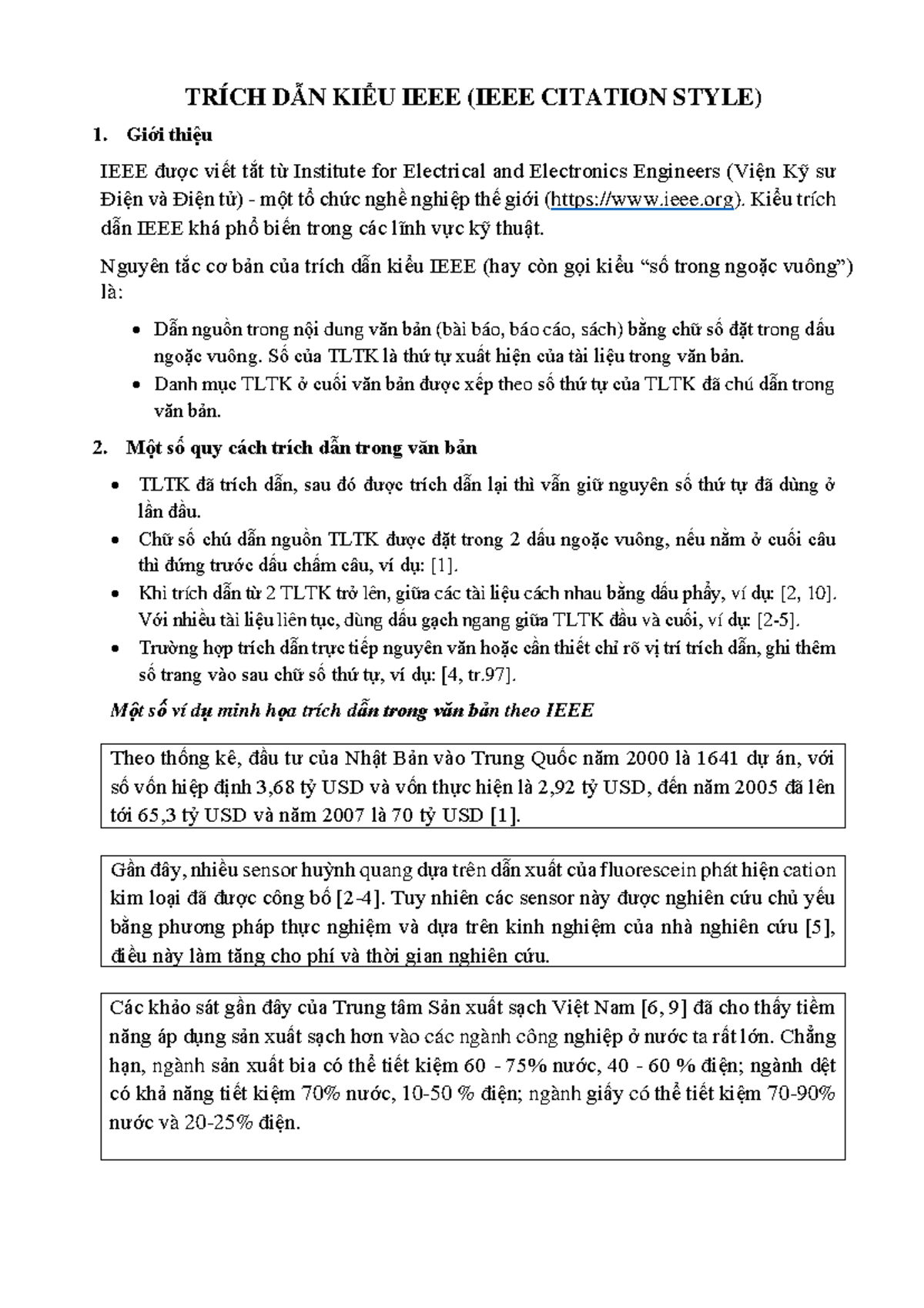 Hướng Dẫn Trích Dẫn Kiểu IEEE (Citation Style) - Studocu