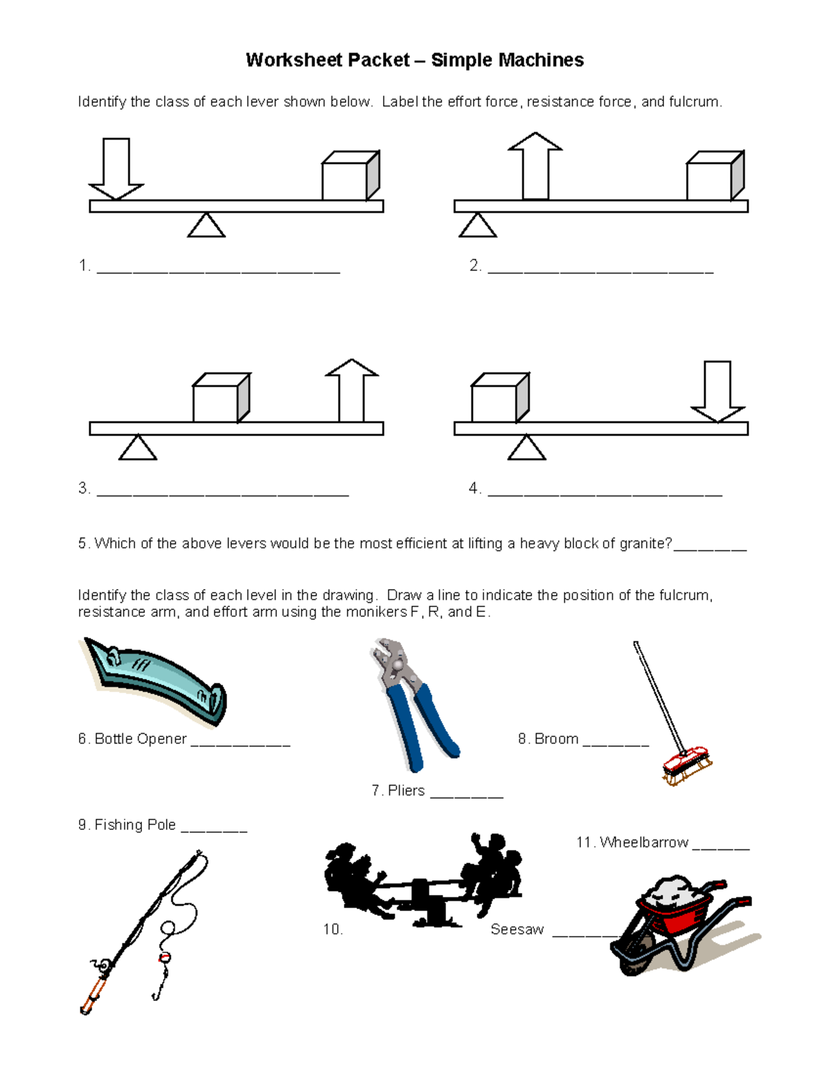 Worksheet packet simple machines - Worksheet Packet – Simple Machines ...