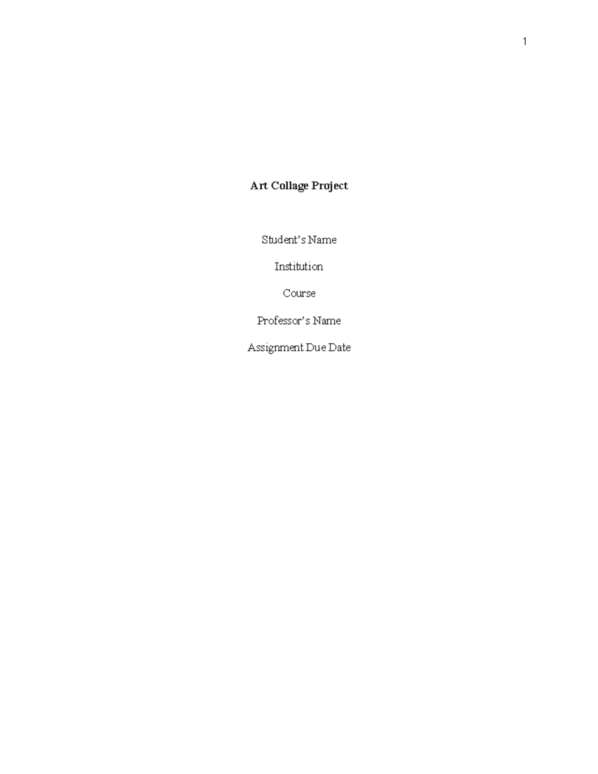 5310061 Art Collage Project: Description and Material Sourcing Insights ...