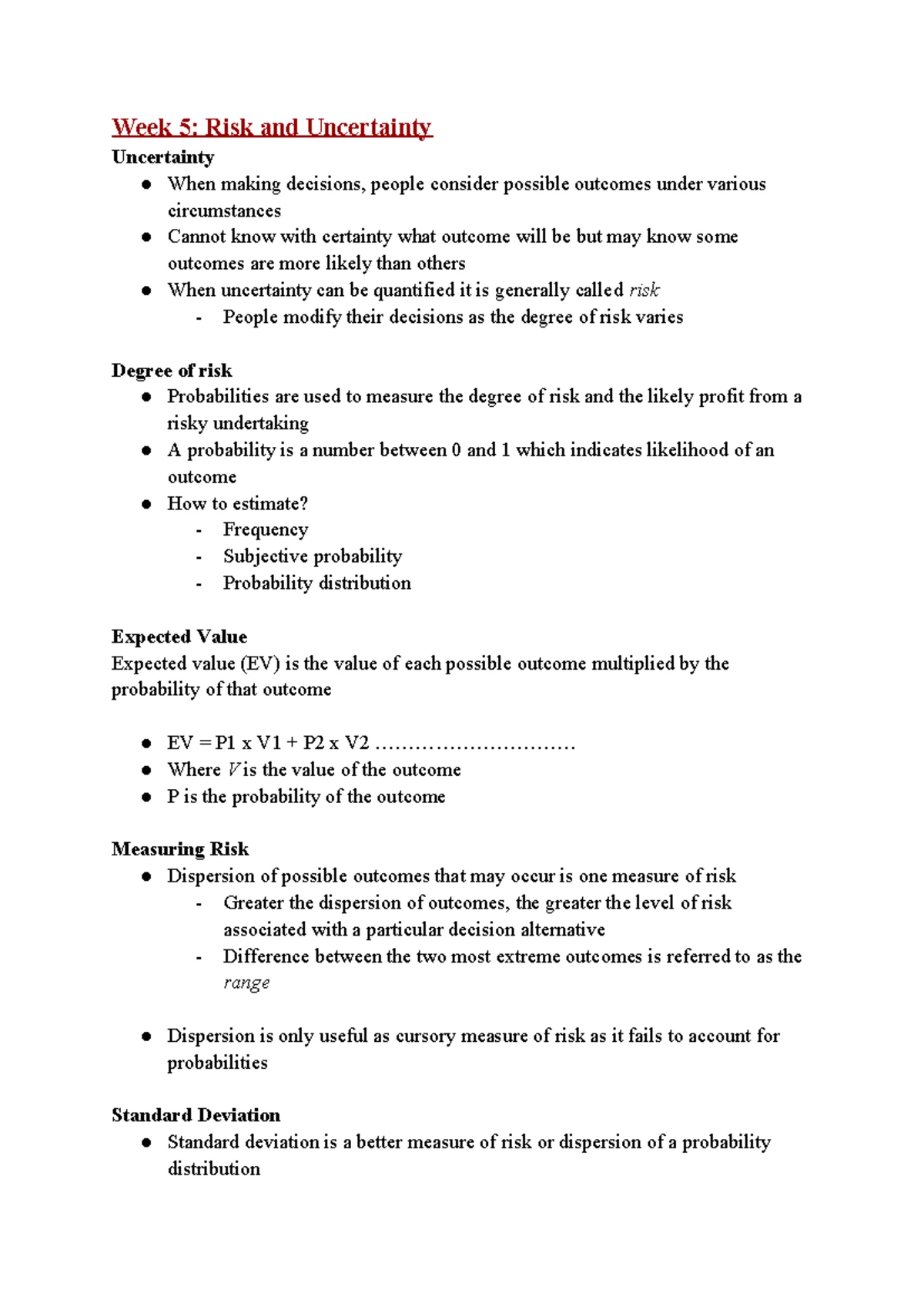 05+Risk+ +Uncertainty Full - EC Topic 5: Risk & Uncertainty The ...