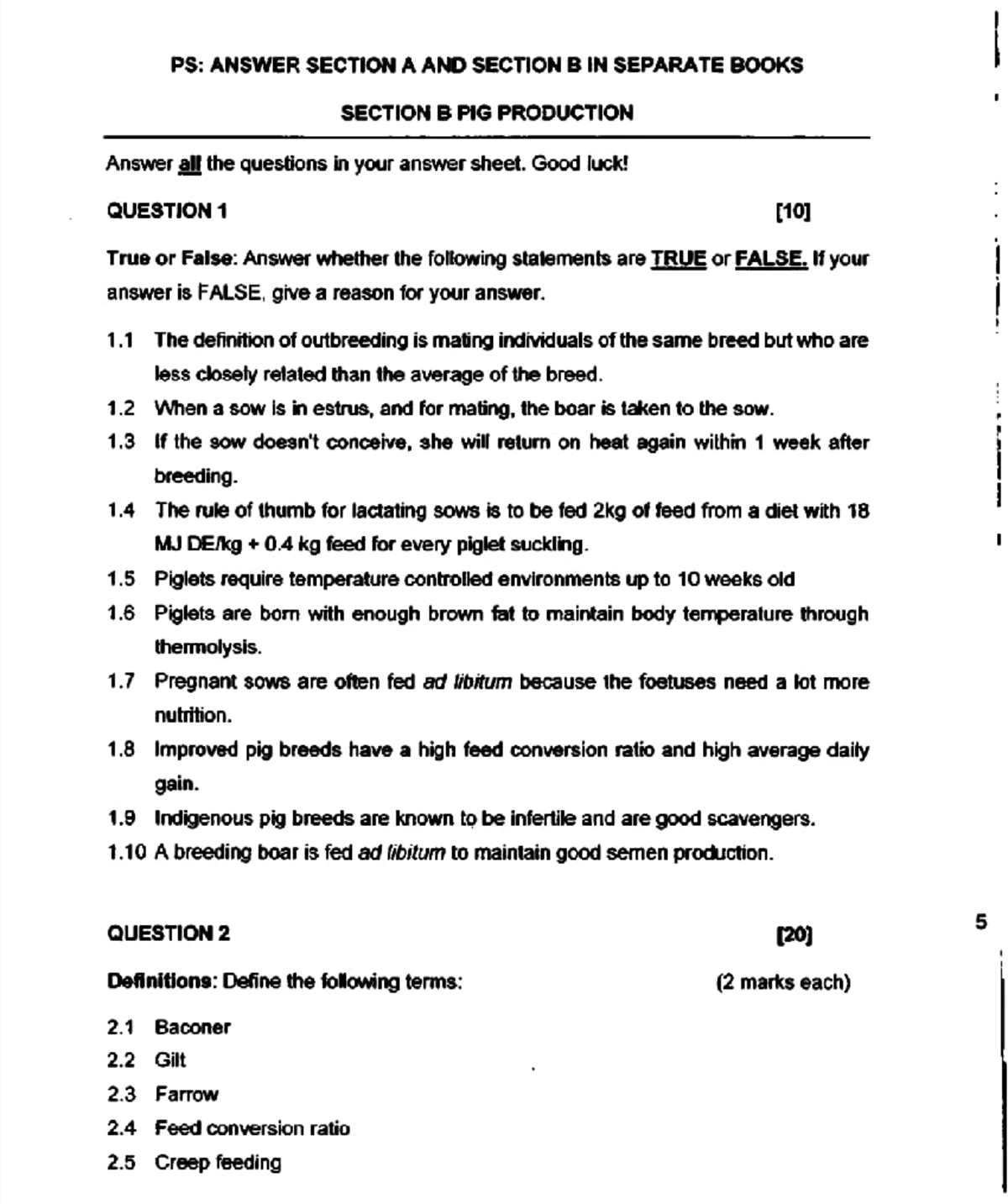 ANIG3754 EXAM 2024 5 - Past paper - PS: ANSWER SECTION A AND SECTION B ...