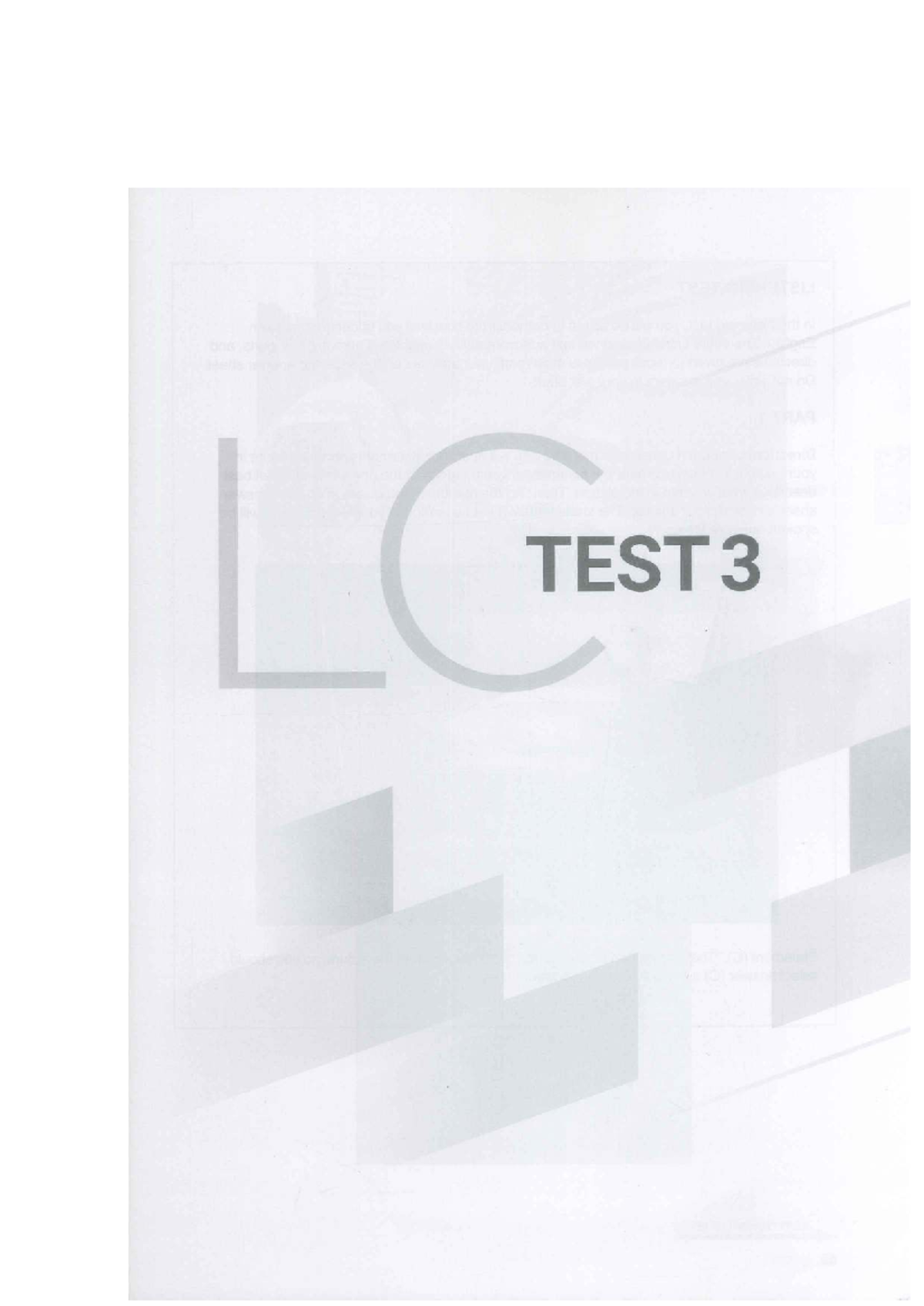 TEST 3 - Listening Test Overview and Directions - Studocu