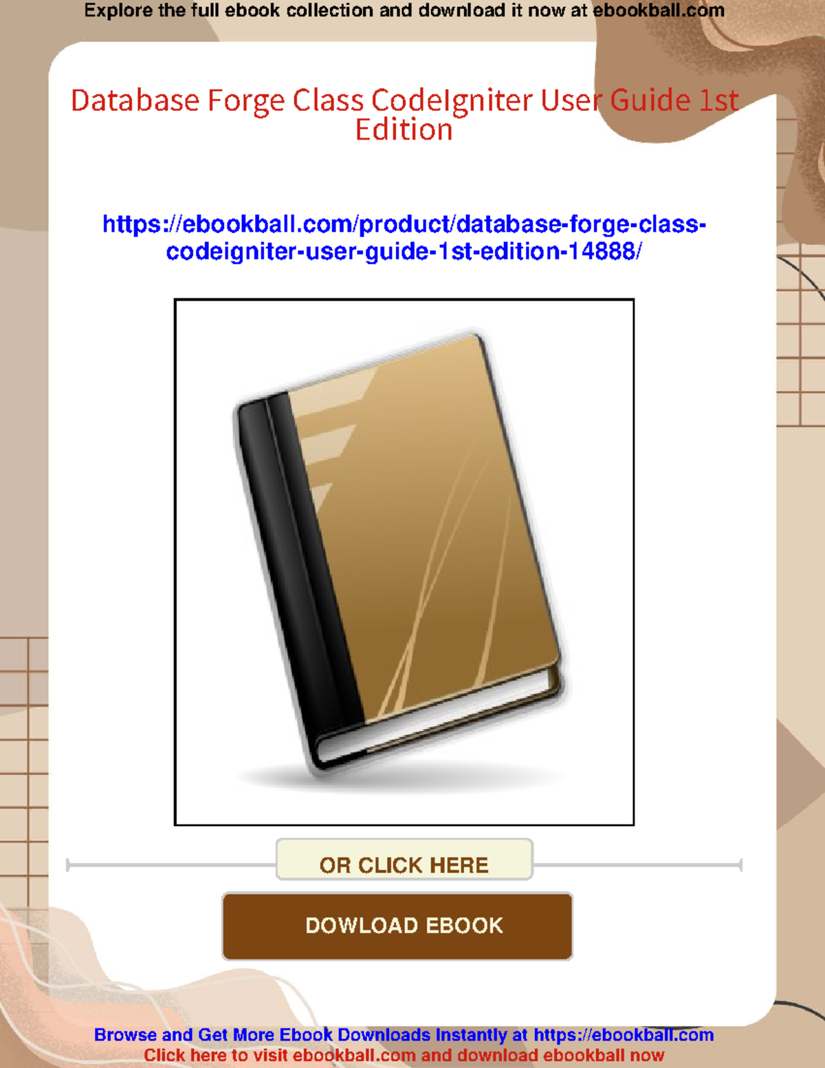 Database class CodeIgniter user guide 1st edition download link - Studocu