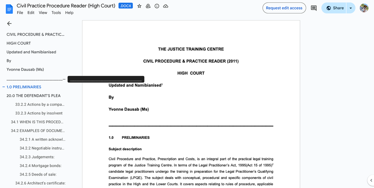 Civil Practice Procedure Reader (High Court).docx - Google Docs - .DOCX ...