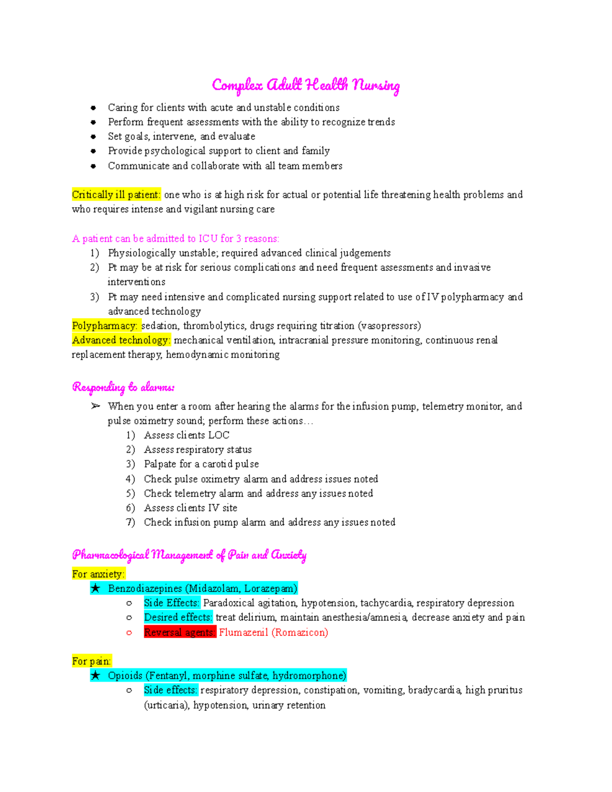 Complex Exam 1 Study Notes - Studocu