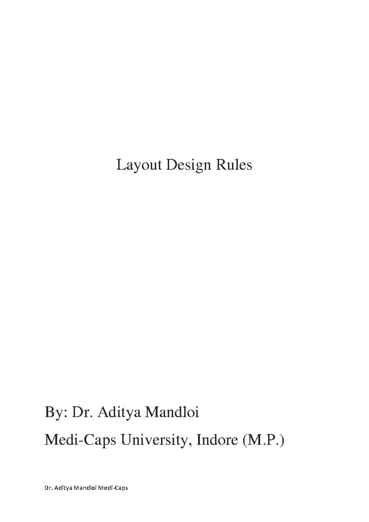 VLSI Design Layout Rules: Key Guidelines & Considerations - Studocu