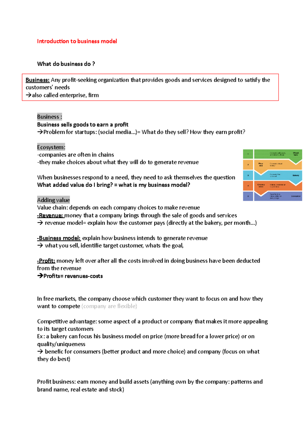 EB-W1 - European Business Lecture Notes: Understanding Business Models ...