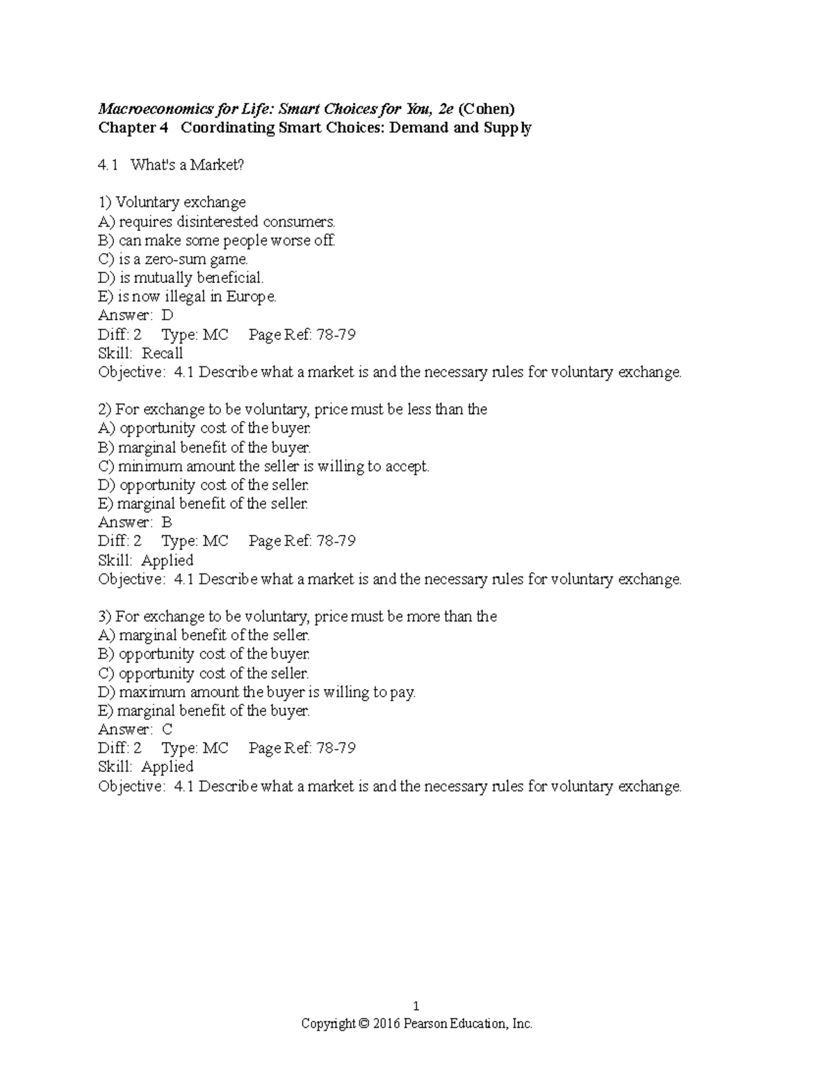 Chapter 4 - Demand and Supply Test Bank (Econ 101) - Studocu
