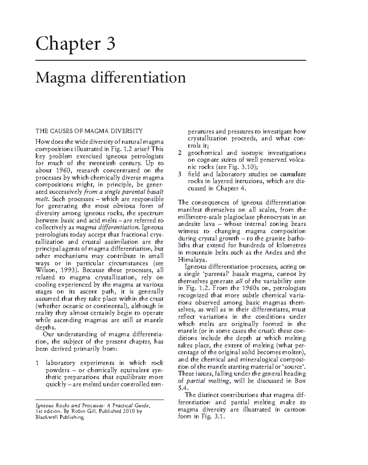 Chapter 3: Magma Differentiation and the Causes of Magma Diversity in ...