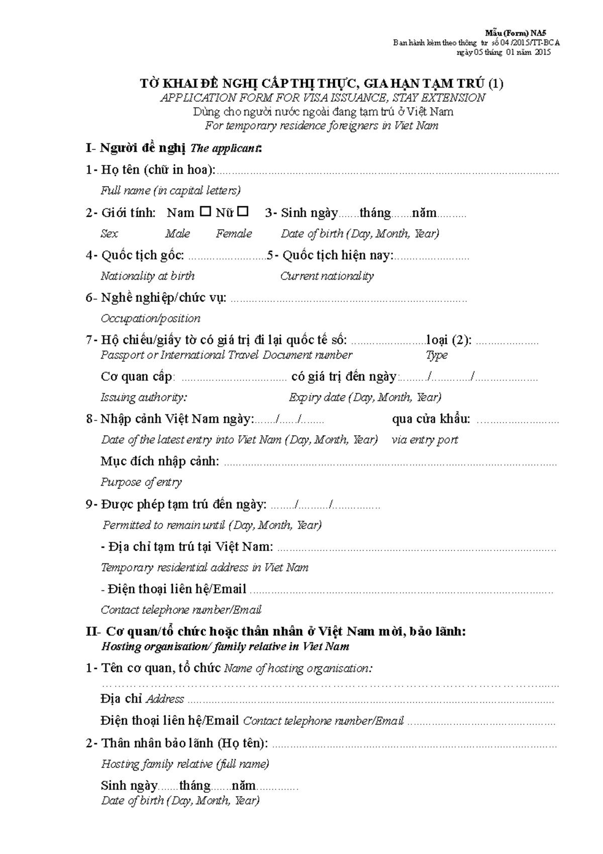 Mẫu-NA5 - Mẫu-NA5 - Mẫu (Form) NA Ban hành kèm theo thông tư số 04 ...