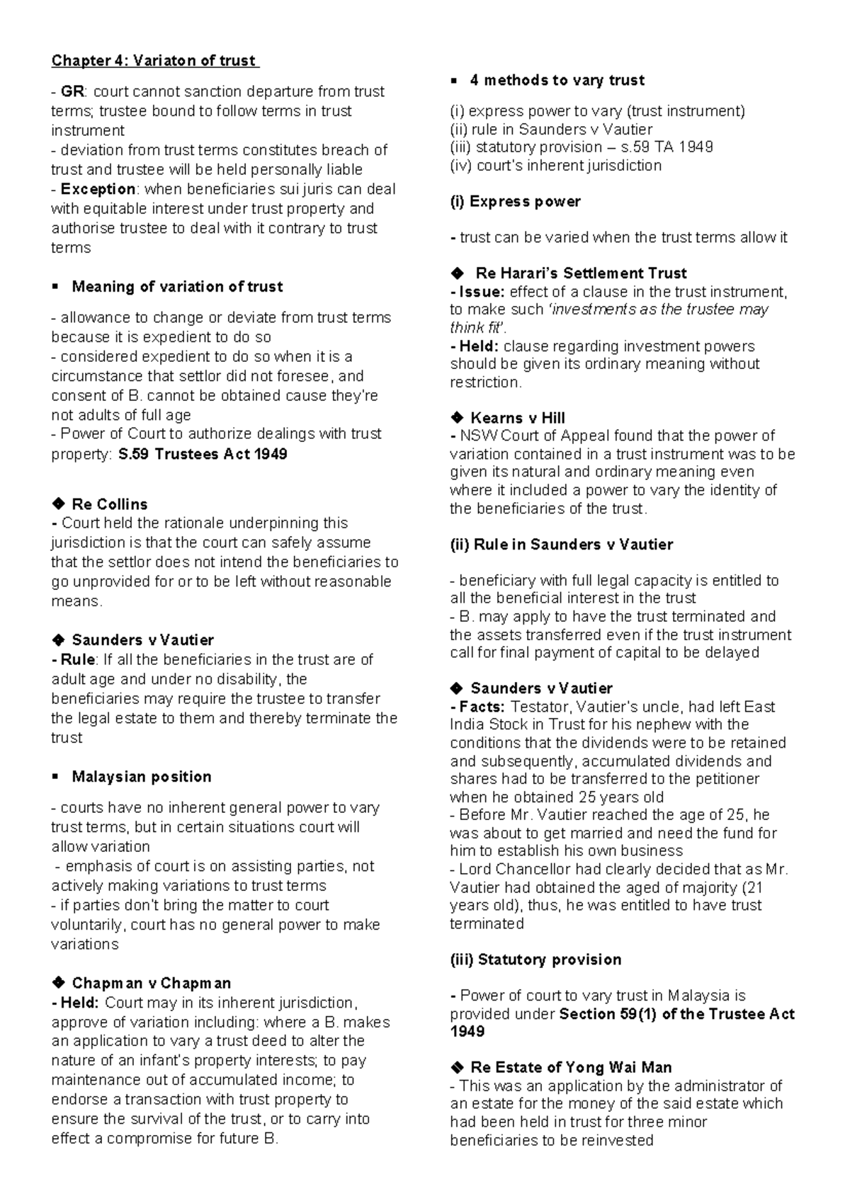 Chapter 4: Variation of Trust - Legal Principles and Case Law Analysis ...