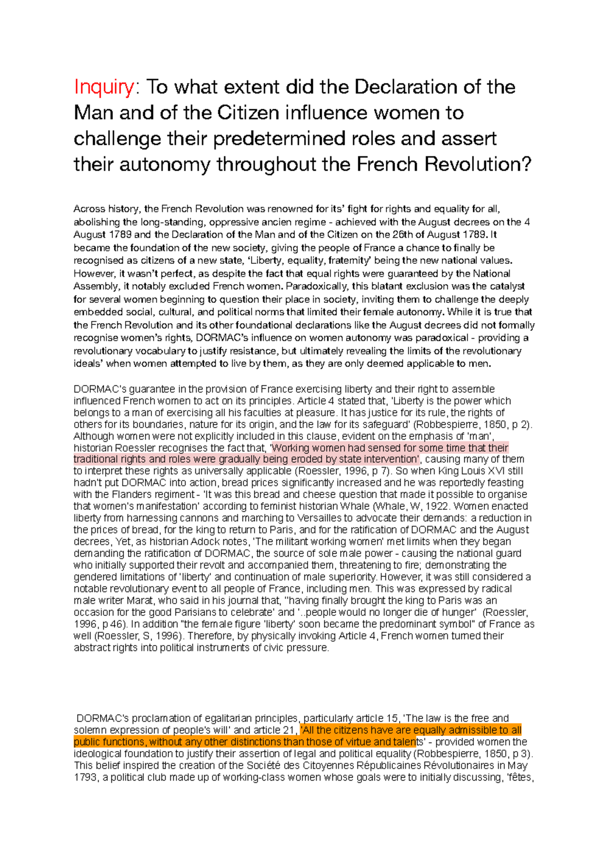 Historical inquiry-2 - French Inquiry - Inquiry: To what extent did the ...