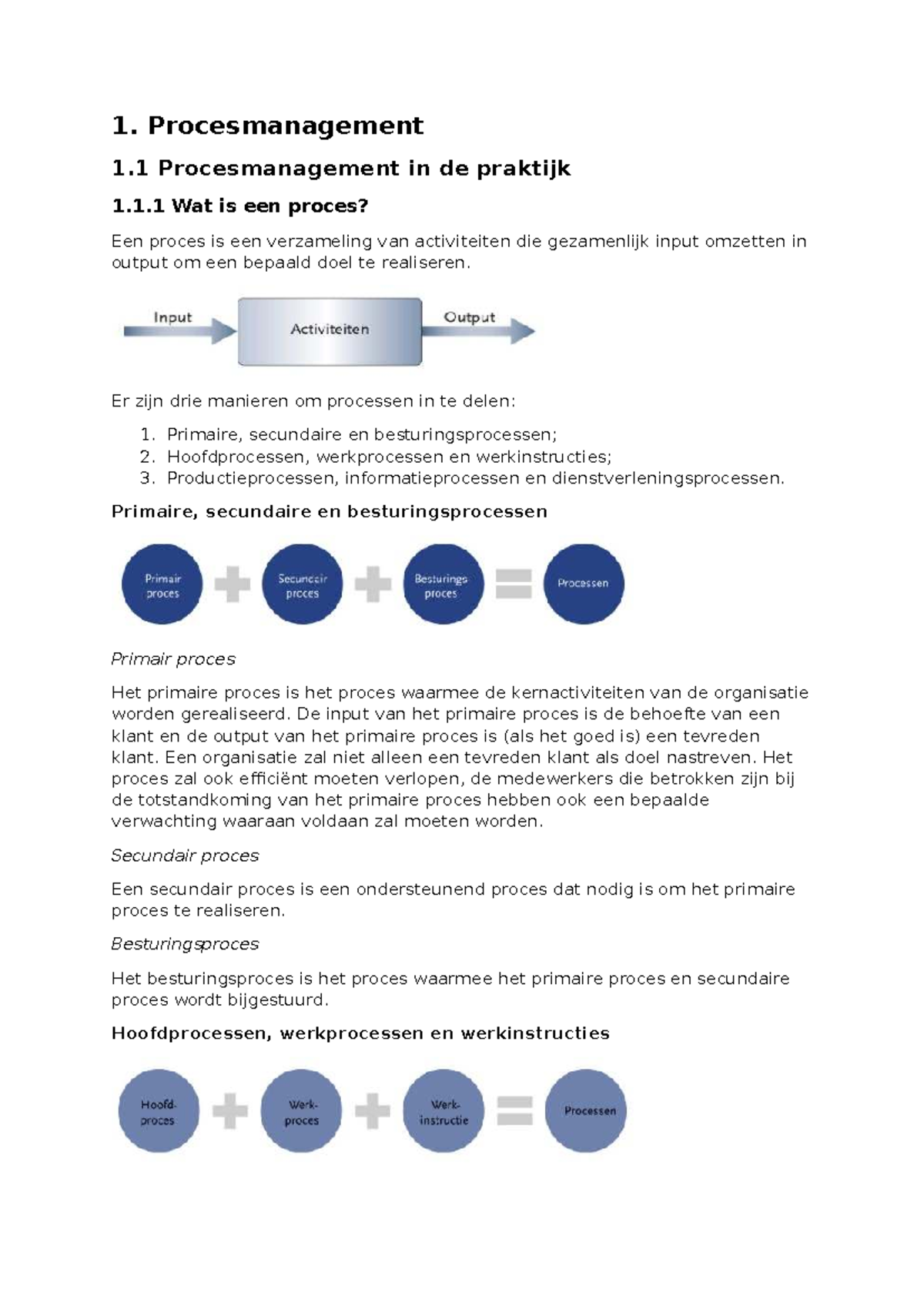 Procesmanagement in de Praktijk: Samenvatting en Kernconcepten ...