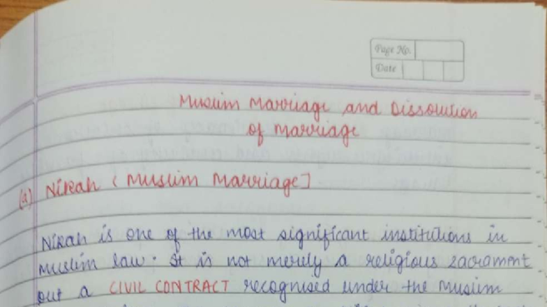 Muslim Law: Nikah and Divorce (Marriage & Dissolution) - Studocu